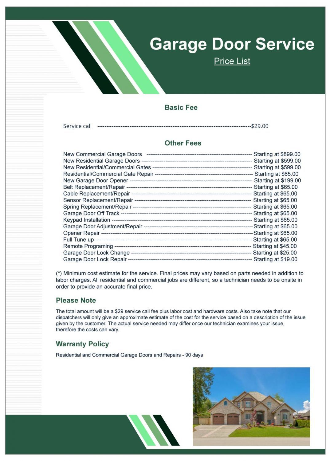 Price List Renton Garage Door And Opener